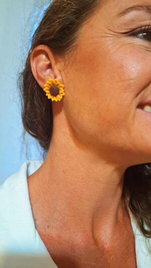 Girasoles_pendientes_artesanales_ligeros_nueva_coleccion_Invierno_Sanzu_artesania_diseños_con_caracter_arcilla_polimerica